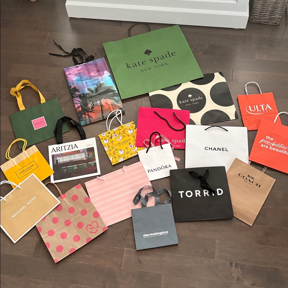 Authentic Designer Gift Bag Set, Luxury Boutique Decor, Wrap Fashionista Stores